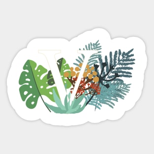 Plant Letter V Sticker